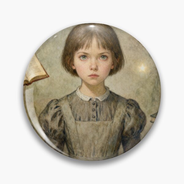 Item preview, young Jane Illustration from Jayne Eyre character portrait art designed and sold by Vintage Designs +.