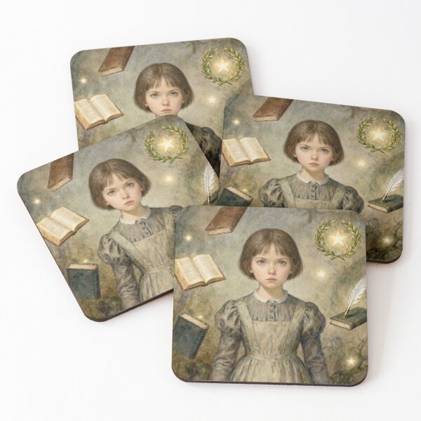 Item preview, young Jane Illustration from Jayne Eyre character portrait art designed and sold by Vintage Designs +.