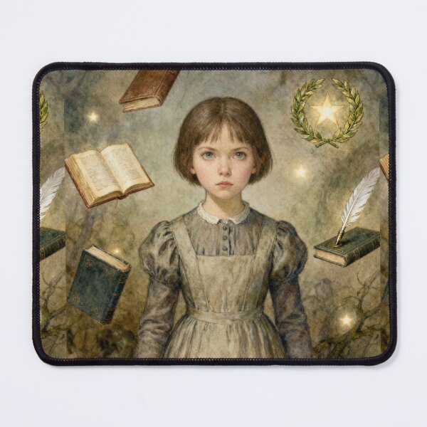 Item preview, young Jane Illustration from Jayne Eyre character portrait art designed and sold by Vintage Designs +.