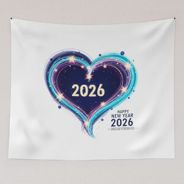 Item preview, Glowing New Year 2026 Heart - Dream Forward Celebration Art designed and sold by lojadpop.