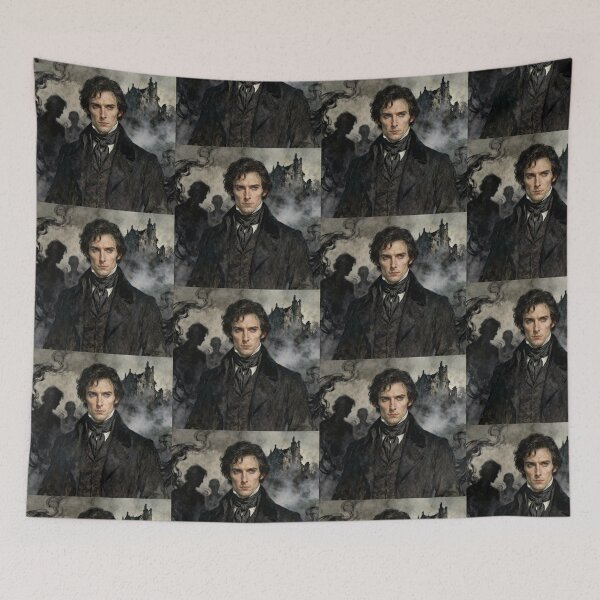 Item preview, Lord Byron Illustration from The Bronte Sisters influence character portrait art designed and sold by Vintage Designs +.