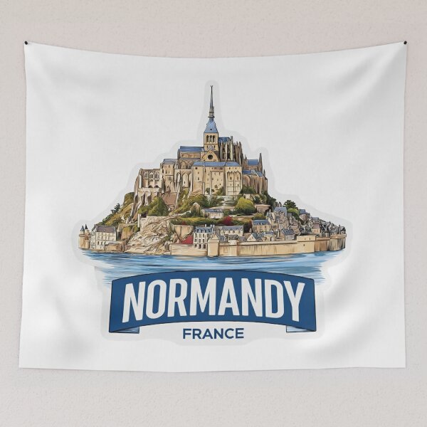 Artikelvorschau, Mont-Saint-Michel, Normandie, Frankreich, mittelalterliche Abtei, Gezeiteninsel, UNESCO-Aufkleber entworfen und verkauft von Blurbean.