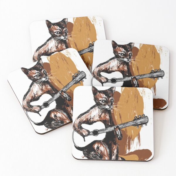 Item preview, Folk Cat Guitarist – Artistic Illustration designed and sold by TreatLLC.