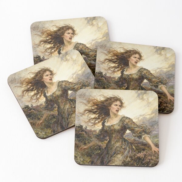 Item preview, Catherine Earnshaw Illustration from Wuthering Heights character portrait art designed and sold by Vintage Designs +.