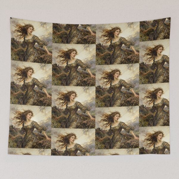 Item preview, Catherine Earnshaw Illustration from Wuthering Heights character portrait art designed and sold by Vintage Designs +.