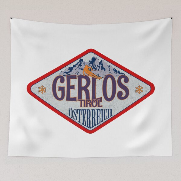 Item preview, Gerlos, Tirol, Osterreich, Austria, Vintage skiing badge design designed and sold by Wanderful-roads.