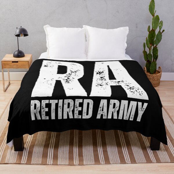 Item preview, RA Retired Army Military Veteran Pride Design – Bold Lettering for Former Soldiers white worn look font designed and sold by GFamilyC.