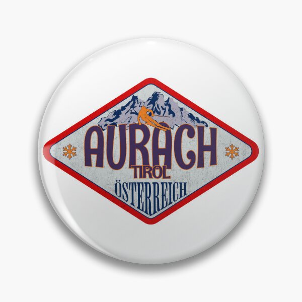 Item preview, Aurach, Tirol, Osterreich, Austria, Osterreich, Austria, Vintage skiing badge design designed and sold by Wanderful-roads.