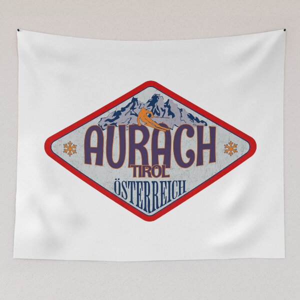 Item preview, Aurach, Tirol, Osterreich, Austria, Osterreich, Austria, Vintage skiing badge design designed and sold by Wanderful-roads.