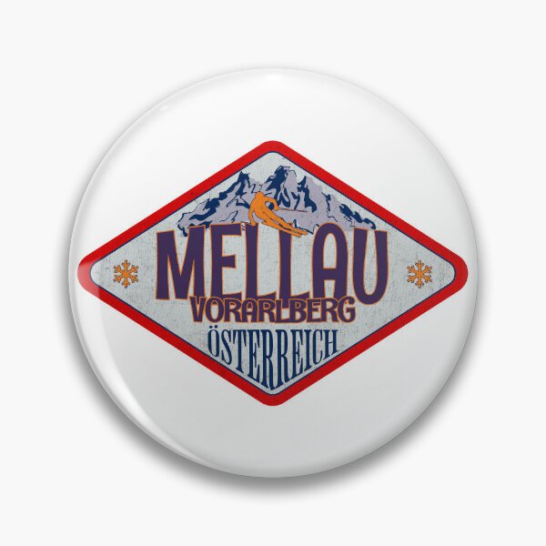 Item preview, Mellau, Vorarlberg, Osterreich, Austria, Vintage skiing badge design designed and sold by Wanderful-roads.