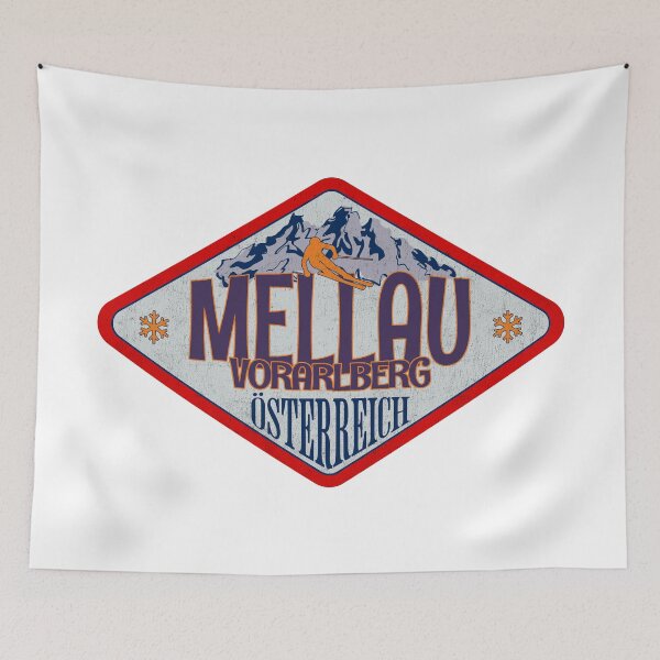 Item preview, Mellau, Vorarlberg, Osterreich, Austria, Vintage skiing badge design designed and sold by Wanderful-roads.
