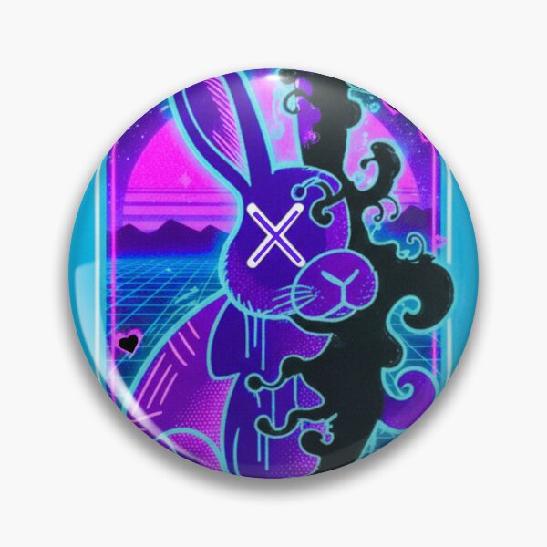 Item preview, Neon Cyberpunk Rabbit - Dark Synthwave Edition designed and sold by MindWanderArt.