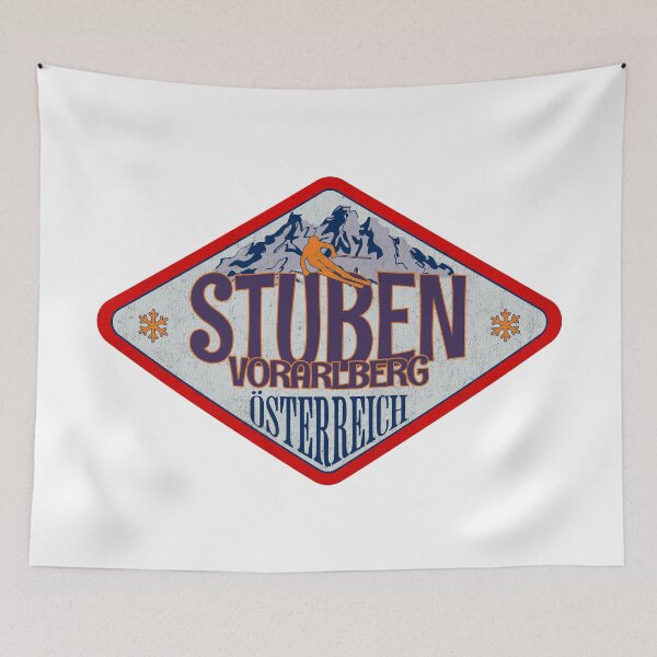 Item preview, Stuben, Vorarlberg, Osterreich, Austria, Vintage skiing badge design designed and sold by Wanderful-roads.
