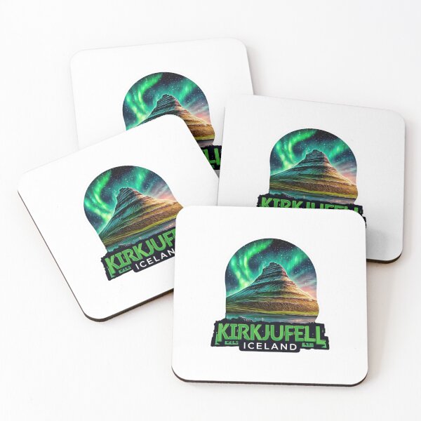 Item preview,  Kirkjufell Iceland Northern Lights Aurora Borealis Mountain Photography Sticker designed and sold by Blurbean.
