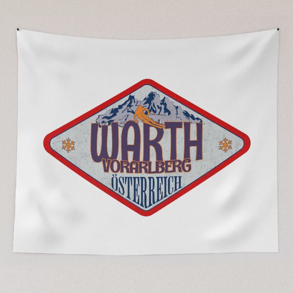 Item preview, Warth, Vorarlberg, Osterreich, Austria, Vintage skiing badge design designed and sold by Wanderful-roads.