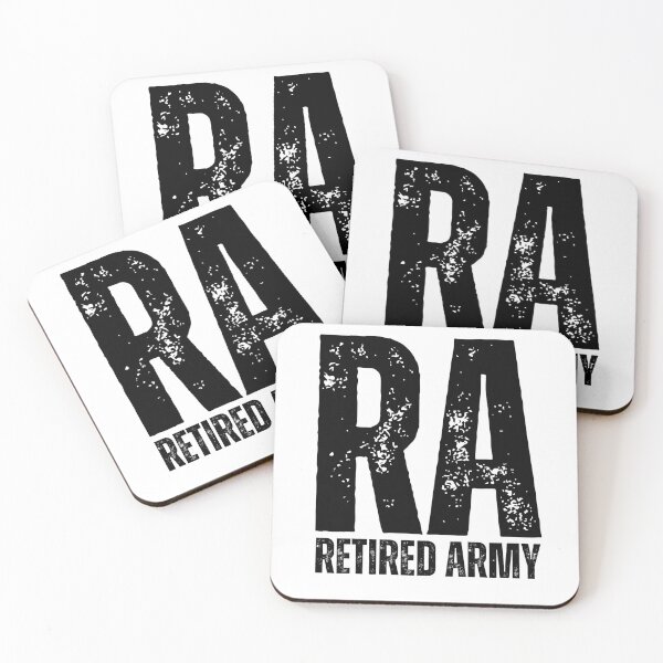 Item preview, RA Retired Army Military Veteran Pride Design – Bold Lettering for Former Soldiers black worn look font designed and sold by GFamilyC.
