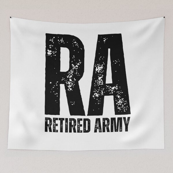 Item preview, RA Retired Army Military Veteran Pride Design – Bold Lettering for Former Soldiers black worn look font designed and sold by GFamilyC.