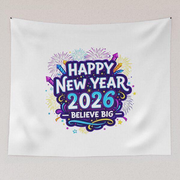 Item preview, Vibrant Happy New Year 2026 Celebration Design - Believe Big Fireworks designed and sold by lojadpop.