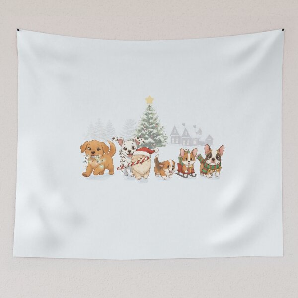 Item preview, Festive Puppies Christmas Parade designed and sold by HumTumMe.