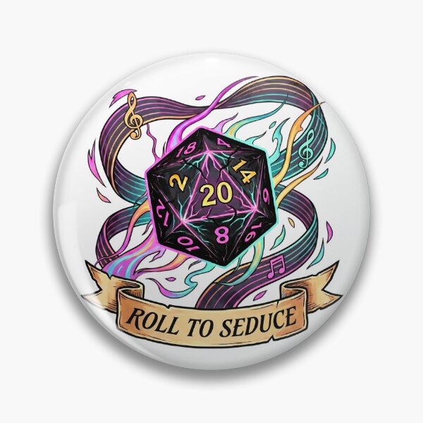 Item preview, Bard "Roll to Seduce" Neon D20: D&D Class Emblem designed and sold by SkinnyFlatWhite.