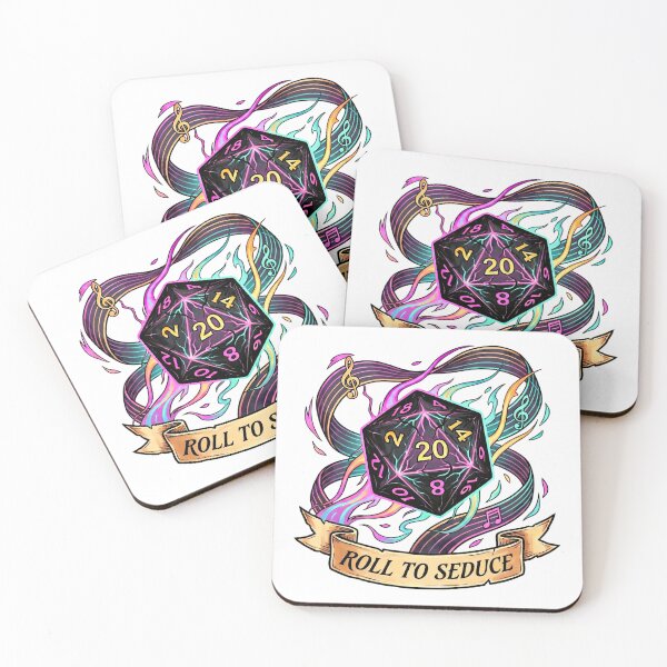 Item preview, Bard "Roll to Seduce" Neon D20: D&D Class Emblem designed and sold by SkinnyFlatWhite.
