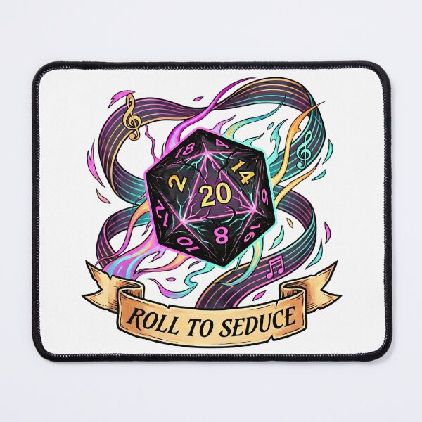 Item preview, Bard "Roll to Seduce" Neon D20: D&D Class Emblem designed and sold by SkinnyFlatWhite.