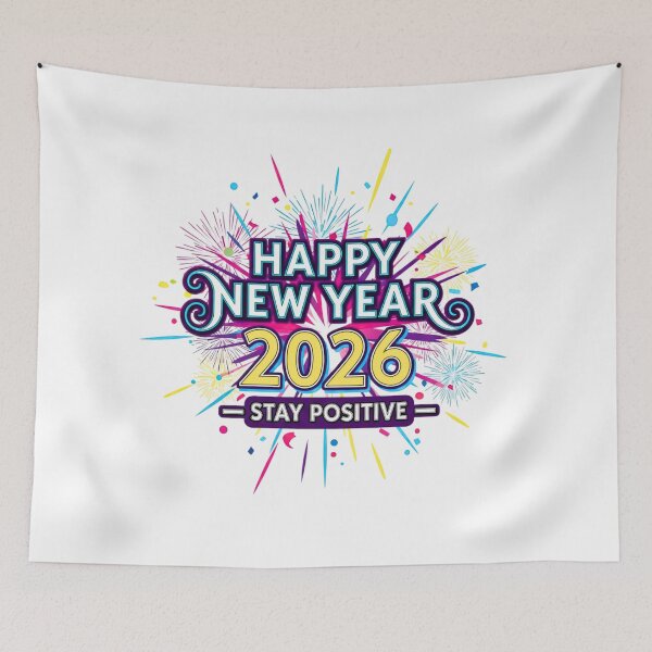 Item preview, Vibrant Happy New Year 2026 Stay Positive Celebration Design designed and sold by lojadpop.