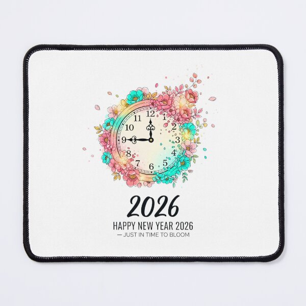 Item preview, Happy New Year 2026 Floral Clock Watercolor Countdown Design designed and sold by lojadpop.