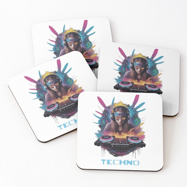 Item preview, Techno DJ Design Woman Glitch Art designed and sold by 140bpmmusic.