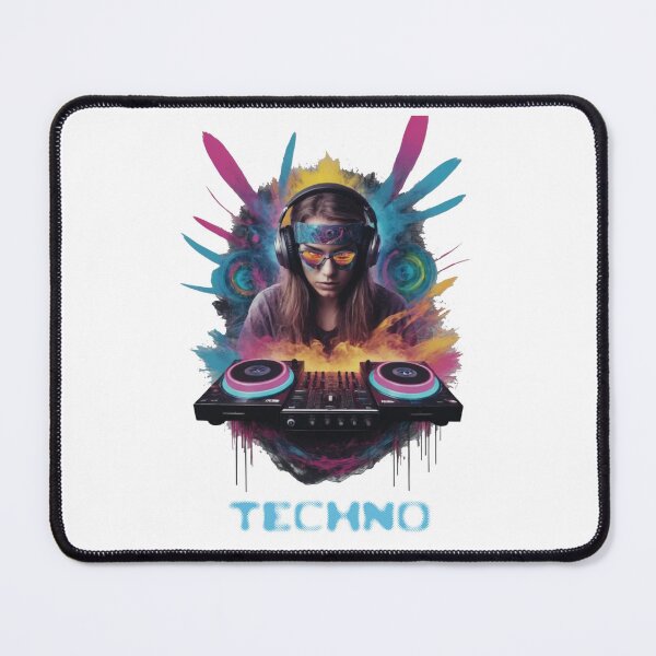 Item preview, Techno DJ Design Woman Glitch Art designed and sold by 140bpmmusic.