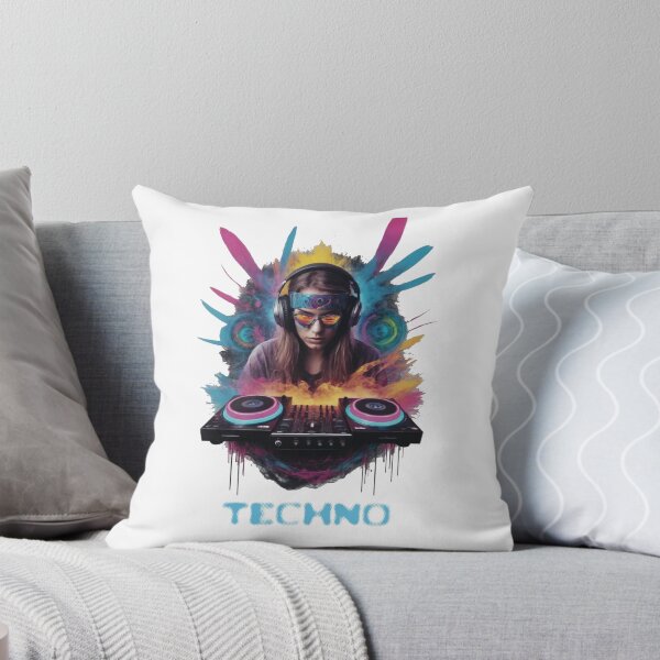 Item preview, Techno DJ Design Woman Glitch Art designed and sold by 140bpmmusic.