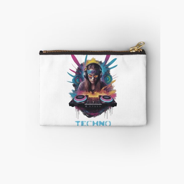 Item preview, Techno DJ Design Woman Glitch Art designed and sold by 140bpmmusic.