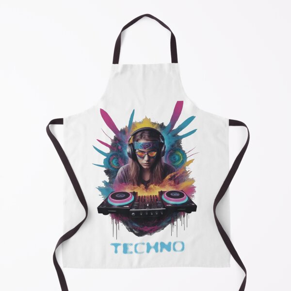 Item preview, Techno DJ Design Woman Glitch Art designed and sold by 140bpmmusic.