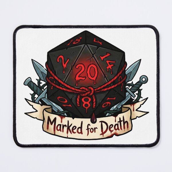 Item preview, Rogue "Marked for Death" Bloody D20: D&D Class Emblem designed and sold by SkinnyFlatWhite.