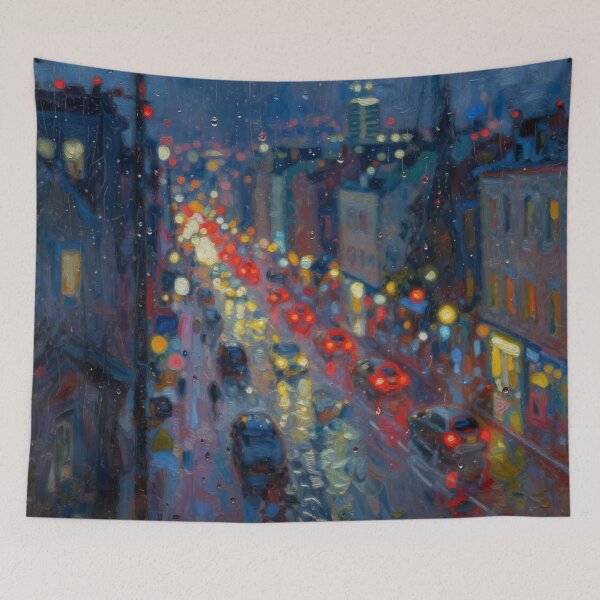 Item preview, Busy Night, Through Rain and Blur designed and sold by AJSRPrints.
