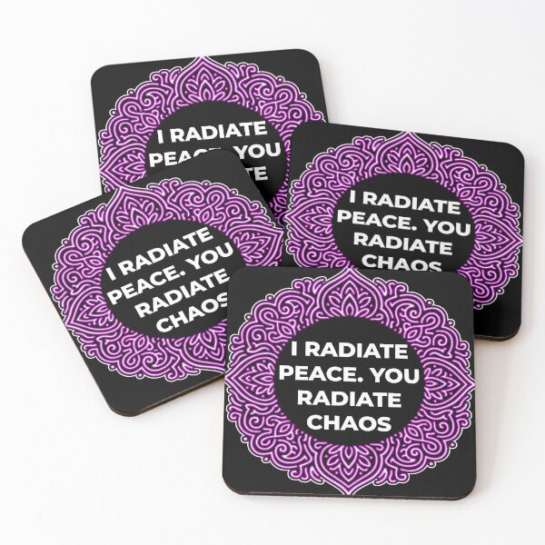 Item preview, SARCASTIC SPIRITUAL – I Radiate Peace You Radiate Chaos – Gift for Friend • Neon Mandala Art designed and sold by JacobKAurumhead.
