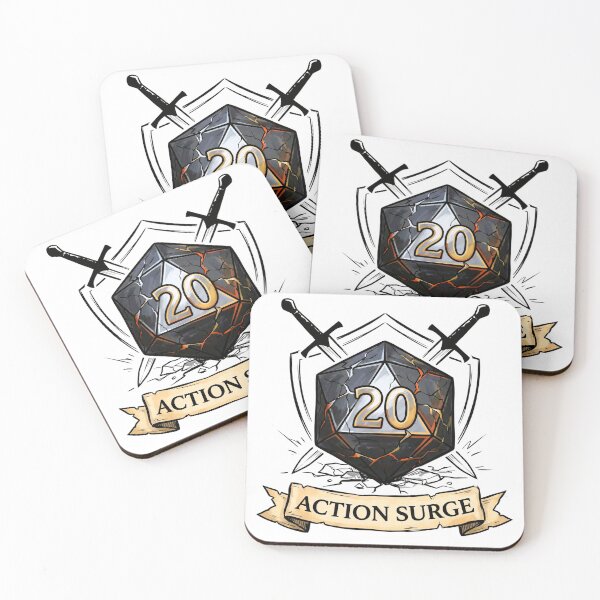 Item preview, Fighter "Action Surge" Shield & Sword D20: D&D Class Emblem designed and sold by SkinnyFlatWhite.