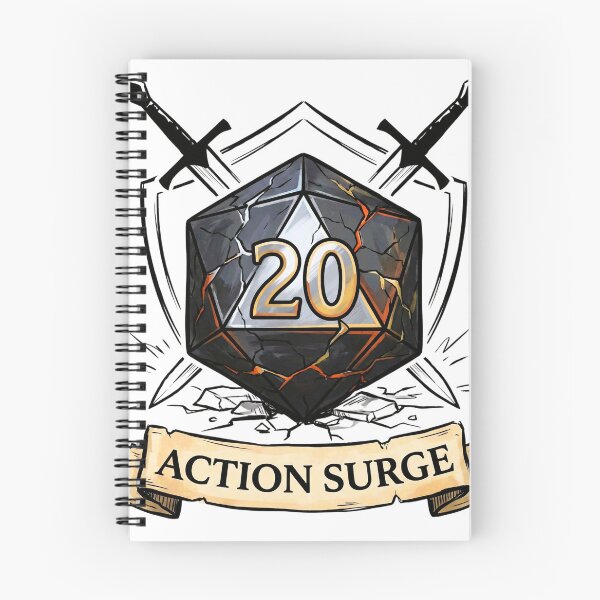 Item preview, Fighter "Action Surge" Shield & Sword D20: D&D Class Emblem designed and sold by SkinnyFlatWhite.