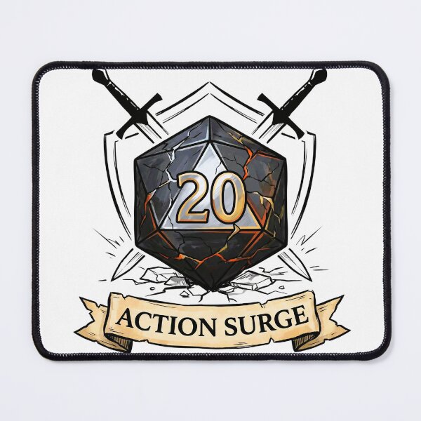 Item preview, Fighter "Action Surge" Shield & Sword D20: D&D Class Emblem designed and sold by SkinnyFlatWhite.