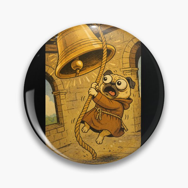 Item preview, Pug Medieval Dogs – Pug Bell Ringer – Gift for Pug Lovers • Retro Comics • Vintage Halftone designed and sold by JacobKAurumhead.