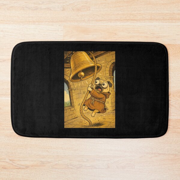 Item preview, Pug Medieval Dogs – Pug Bell Ringer – Gift for Pug Lovers • Retro Comics • Vintage Halftone designed and sold by JacobKAurumhead.