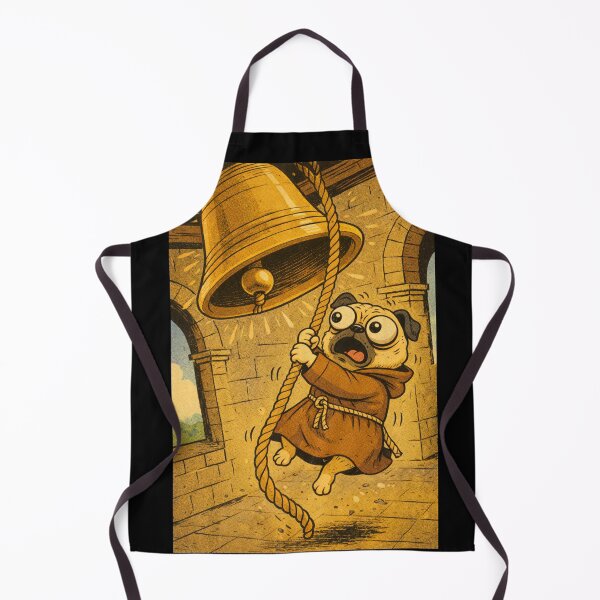 Item preview, Pug Medieval Dogs – Pug Bell Ringer – Gift for Pug Lovers • Retro Comics • Vintage Halftone designed and sold by JacobKAurumhead.