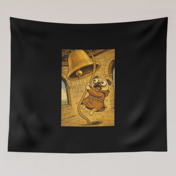 Item preview, Pug Medieval Dogs – Pug Bell Ringer – Gift for Pug Lovers • Retro Comics • Vintage Halftone designed and sold by JacobKAurumhead.