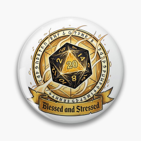 Item preview, Cleric "Blessed and Stressed" Holy D20: D&D Class Emblem designed and sold by SkinnyFlatWhite.
