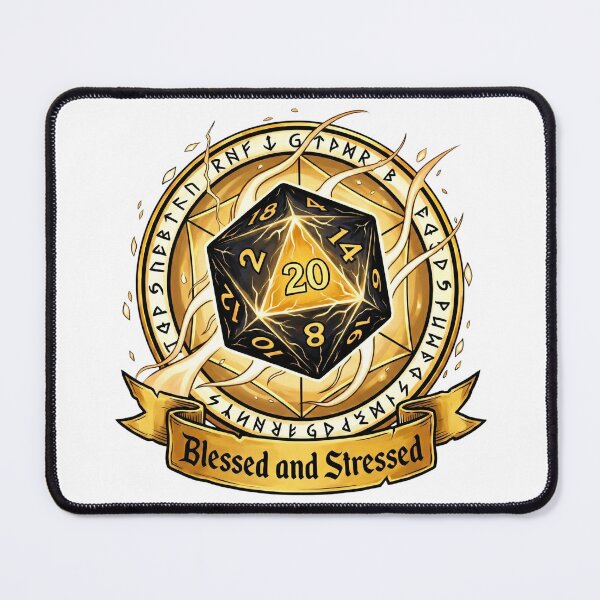 Item preview, Cleric "Blessed and Stressed" Holy D20: D&D Class Emblem designed and sold by SkinnyFlatWhite.