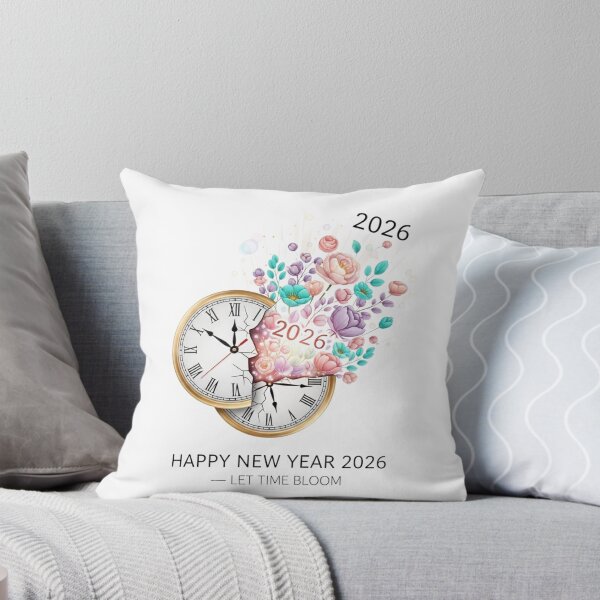 Item preview, Happy New Year 2026 Bloom - Floral Clock Watercolor Celebration Art designed and sold by lojadpop.