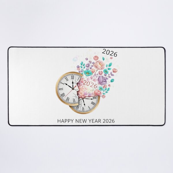 Item preview, Happy New Year 2026 Bloom - Floral Clock Watercolor Celebration Art designed and sold by lojadpop.