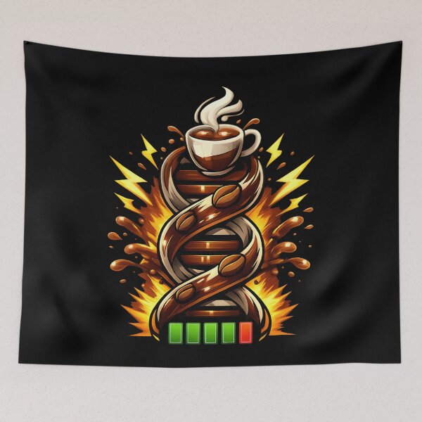 Item preview, coffee DNA Energy Helix Art for Caffeine Lovers   designed and sold by ZuToMi.