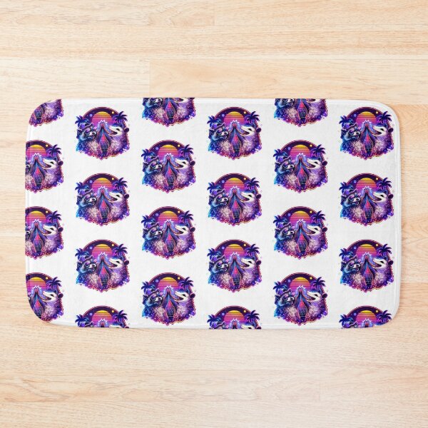 Item preview, Neon Vaporwave Raccoon & Possum High-Five designed and sold by BadaBingBear.