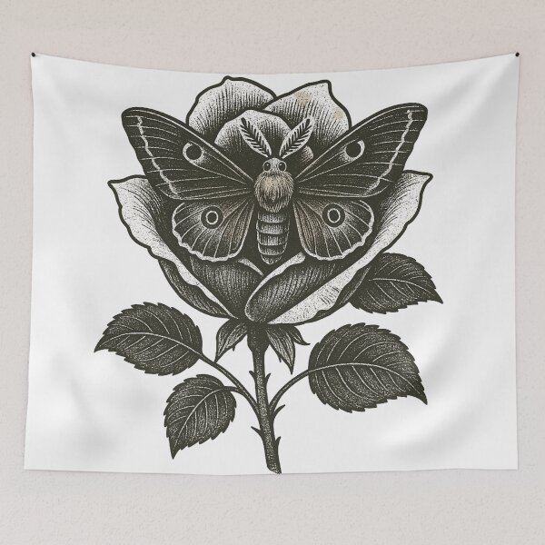 Item preview, Death’s-Head Moth and Rose – Gothic Transformation Symbol designed and sold by Mouraludia.